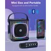 BESCOST Mini Karaoke Machine for Kids Adults, Portable Bluetooth Speaker with 2 Wireless Microphones, Kids Karaoke Machine for Girls Boys, Toys Birthday Gifts for 3-12+ Years Old Toddler (Black)