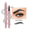 Microblading Eyebrow Pen - Magic 4-Tip Eyebrow Pencil for Women - Natural-Looking, Hair-Like Defined Brows with Microblade Pen (BLACK COLOR)