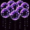 LED Balloons 10 PACKS, 20 Inches Light Up BoboBalloons Helium Style,Glow Bubble Balloons for Christmas Wedding Birthday Valentines Day Halloween Party Supplies Decorations (Purple light)