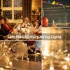 echosari String Lights Battery Powered, 33Ft 100 LED Warm White Outdoor Fairy String Lights with Remote Dimmable Timer 8 Modes for Wedding Party Garden Decoration