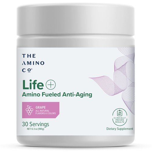 The Amino CO Life Essential Amino Acids Powder - EAA Supplement for Muscle Growth, Blood Pressure Support, Heart Health - Leucine and Citrulline for 40+ - Vegan, Non-GMO, Grape, 30 Servings