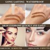 YOOMIA Eyebrow Stamp Stencil Kit Eyebrow Stamp One Step Eyebrow Stamping Kit Brow Stamp Kit Waterproof Brow Stamp Long Lasting With 10 Pairs Reusable Eyebrow Stencils(Light Brown)