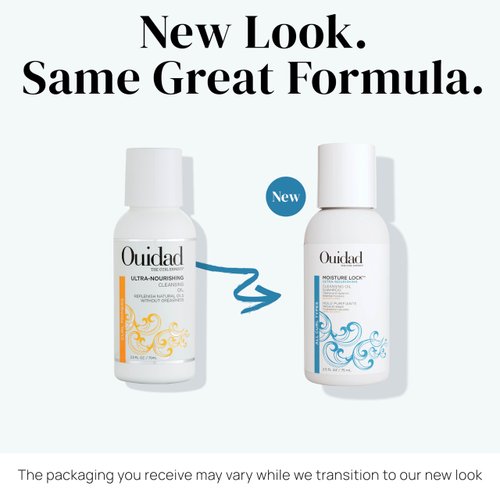 Ouidad Moisture Lock Ultra Nourishing Cleansing Oil Shampoo for Curly Hair - 2.5 fl oz, Shampoo for Women & Men, Rehydrates Dry, Damaged Curls, Color Safe Shampoo, All Curl Types