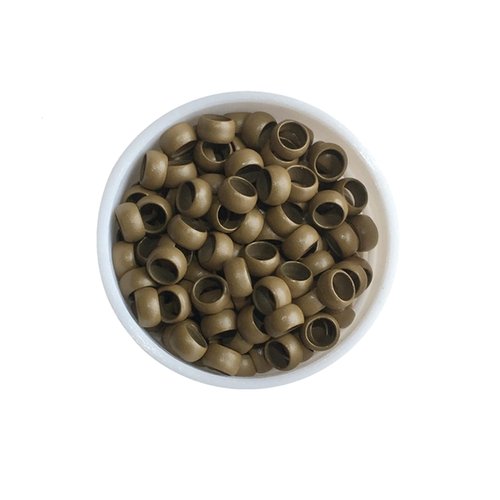 LSNDF 1000Pcs Non-Silicone Nano Ring Nano Lined Beads for Nano Ring Hair Extensions Hair Tinsel Feather Hair Extensions (4.0mm, Light Brown)