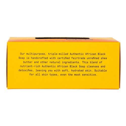 Alaffia Authentic African Black Soap Bar - Body Soap, Natural Coconut Oil, Shea Butter & Aromatic Plant Extracts, Ergonomic Bar Soap, Unscented, 8 Oz Ea (Pack of 2)