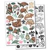 Turtles and Tortoises Temporary Tattoo Water Resistant Fake Body Art Set Collection - Color (One Sheet)