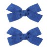 Adorable 2pcs White Hair Bow Clips for Baby-Girls - Boutique Barrettes for Toddlers and Kids with Fully Lined Clips（Royal Blue）
