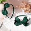 DEEKA 2 PCS 4" Dark Green Bow Headband Grosgrain Ribbon Hair Bows for Toddlers Hair Band Accessories for Little Girls Kids Set of 2 -Dark Green