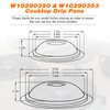 W10290350 W10290353 Porcelain Burner Drip Pan Bowls Replacement by Blutoget - Compatible for Whirl-pool Electric Range Cooktop Includes 2 Pack 8-Inch and 2 Pack 6-Inch Pans(Black Porcelain),W10288051