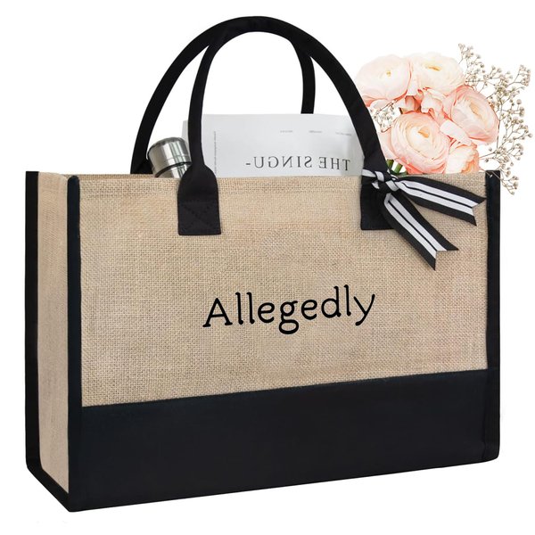 QGFM Attorney Gifts for Women, Allegedly Tote Bag, Law Graduation Gifts, Lawyer Gifts for Women, Law Student Gifts, Future Lawyer Gifts, Gifts for Lawyers Reusable Grocery Bags Shopping Bags