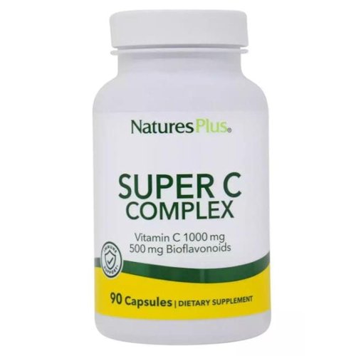 NaturesPlus Super C Complex - 1000 mg Ascorbic Acid, 90 Vegetarian Capsules - High Potency Vitami...