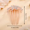 Aimimier Flower Crystal French Hair Comb Luxury Rhinestone Gem Side Combs Long Teeth Hair Pins Wedding Hair Accessories for Women Girls(Clear)
