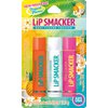 Lip Smackers Flavored Lip Balm Tropical Fever, Tiki Tangerine, Coco Cabana, Pina Colada, Set of 3, Clear, For Kids, Men, Women