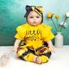 Reborn Baby Dolls Clothes for 17-22 inch Reborn Dolls Bright Yellow Sunflower Baby Doll Clothes Set Newborn Doll Girl and Boy 3 Pieces of Pack
