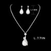 Yean Bride Silver Necklace Earrings Set Crystal Bridal Wedding Jewelry Sets Rhinestone Choker Necklace for Women (Set 2)