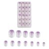 24 Pcs Gradient Purple Kids Press on Nails Pre-glue Children False Nails Short Oval Full Cover Artificial Fake Nails Holo Glitter Acrylic Nail Tips for Little Girls Gift