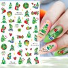 6 Sheets Christmas Nail Art Stickers, 3D Christmas Nail Decals, Funny Cartoon Design Holiday Self-Adhesive Christmas Nail Decoration Accessories for Women Girls Kids