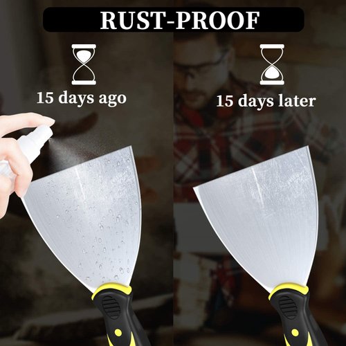 Putty Knife Scrapers, Spackle Knife, Metal Scraper Tool for Drywall Finishing, Plaster Scraping, Decals, and Wallpaper (4 Pack, 5”, 4”, 3”, 1.5” Wide)