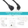 [2 Pack] Flat Plug Short Power Extension Cord - 6inch Black Low Profile Flat Head 3 Prong Grounded Indoor Extension Cord,16AWG 13amp Household Appliance Electrical Extension Cord with Flat Wall Plug