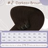 Full Shine Brown Weft Hair Extensions Real Human Hair Straight Remy Hair Bundles 105G Double Weft Extensions Dark Brown Sew In Hair Extensions Real Human Hair Weave Extensions Human Hair Wefts 24 Inch