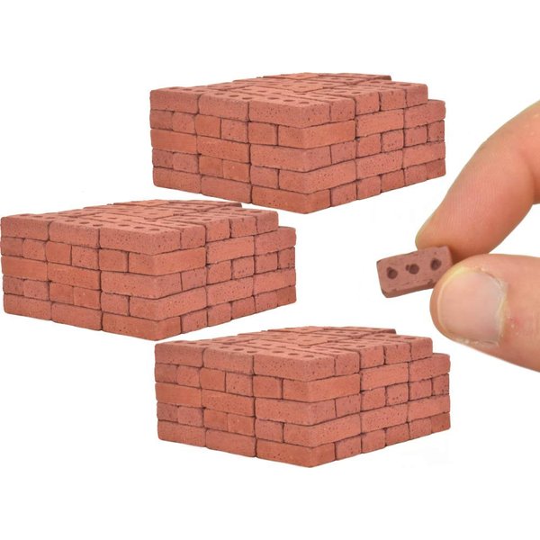 Acacia Grove Real Mini Red Bricks, 1/12 Scale (300 Pack)