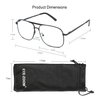 EYE ZOOM 2 Pack Metal Frame Square Aviator Style Geek Reading Glasses with Punch for Men (Black, Strength: +2.00)