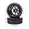 JIUWU 4 Pcs Black 1:10 Scale RC Tires Wheel Rims Crossing Rubber On Road Parts