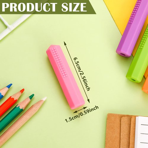 8 Pieces Chewable Pencil Topper Chew Pencil Topper Eraser Caps Sensory Chewy Toys Kids Pencil Erasers Topper for Pencils Oral Motor Set Autistic Pride Day Favors Boys and Girls, 4 Colors