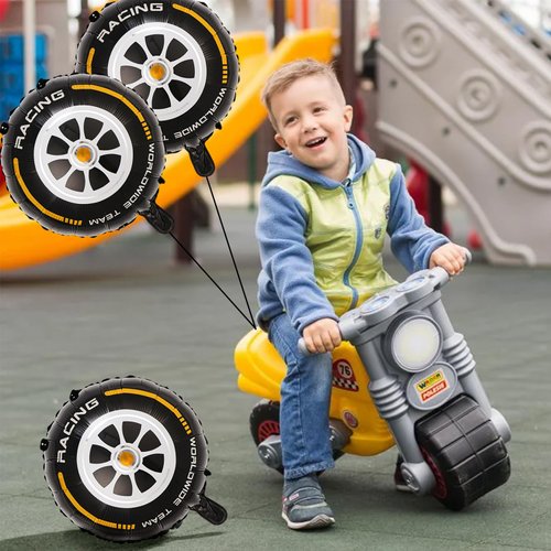 8 Pcs Wheel Tire Balloons 18 Inch Tire Balloons Race Car Birthday Party Decorations Foil Balloons Boy Racing Party Decorations