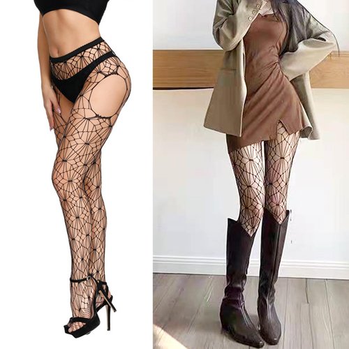 SOUTHRO 5 Pairs Black Fishnet Thigh High Garter Stockings Fish Net Tights for Women - Garter Belts Set & Suspender Pantyhose for Women