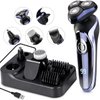 Electric Razor for Men, 4 in 1 Rotary Men Shaver Beard Trimmer, Electric Shaver Waterproof USB Fast Charging, Cordless Beard, Nose, Hair Trimmer, Men Electric Razor Best Gift for Dad, Boyfriend