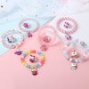 Msnailfly Mermaid Unicorn Bracelet Ring Set Girls Butterfly Bracelets Little Girls Ring Set Toddler Girls Jewerly Bracelets and Rings for Birthday Party Favors-12Pcs