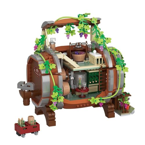 GOTIMON Wine Barrel Building Blocks Toy, 1022 Pieces, Gift for Adults and Children