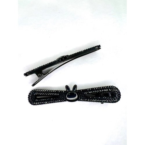 Generic Black Rabbit Designed Hair Clips Barrettes Set of 2 Look Cute and Beautiful Great for Gift Birthday Present Holliday Christmas New year Back to school