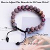 Aromatherapy Essential Oil Diffuser Bracelet Lava Stone Bead Gemstone Anxiety Diffuser Bangle Cuff Bracelet(Purple)