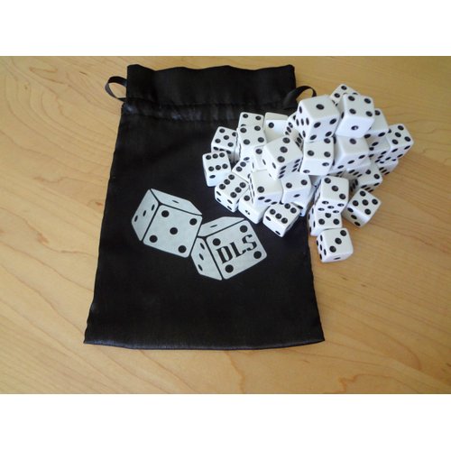 Discount Learning Supplies 50 White 16 mm Opaque Dice w/Dice Bag