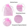100 Pack 4x6 Inch Mini Sheer Drawstring Organza Transparent Bags Jewelry Sack Pouches for Wedding, Party Decorations, Arts & Crafts Gifts (Pink)