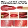 Oulac Orange Red Lipstick for Women with Metallic 3D Shine Lightweight Hydrating Formula, High Impact Lip Color, Vegan Beauty, Full Coverage Lip Makeup, Dangerous(02)