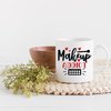 Makeup Addict with Powder Brush, Eyeshadow Palette & Hearts Design - Beauty Themed Merch for Makeup Artist or Cosmetologist, Gift for Makeup Lovers & Beauticians, White Mug 11oz