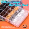 Small Elastic Hair Ties, TsMADDTs 2000 Pcs Hair Rubber Bands with Organizer Box, 7 Natural Colors Clear&Black&Brown Elastic Hair Ties with Hair Tail Tools, Rat Tail Comb