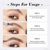 3D Waterproof Microblading Eyebrow Pen 4 Fork Tip Tattoo Pencil, Long-Lasting Brow Microfilling Eyebrow Pen, Easy to Use Microblade Eyebrow Pencil Eyebrow Brush (Dark Gray)