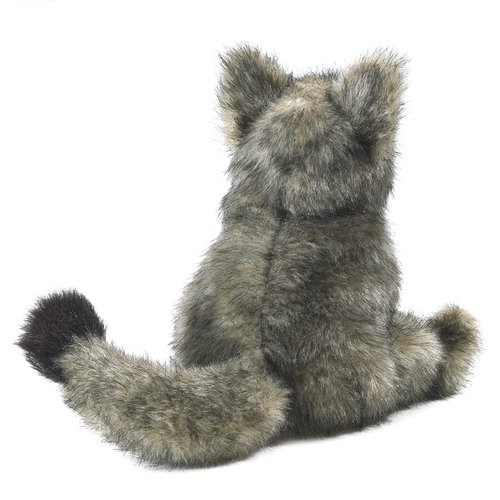 Folkmanis Small Coyote Hand Puppet, Gray; White; Black