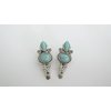 Generic Two small turquoise blue stone silver design metal alligator hair clip fine