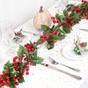 DearHouse 6FT Red Berry Christmas Garland, Flexible Artificial Berry Garland for Indoor Outdoor Home Fireplace Decoration for Winter Christmas Holiday New Year Decor