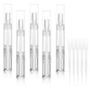 UPZIGS 5 pack 5ml Transparent Twist Pen for Cuticle Oil Applicator, Empty Nail Oil Pen with Brush Tip, Eyelash Growth Liquid Tube, Cosmetic Lip Gloss Container (5x)