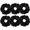 BETITETO Satin Scrunchies Cute Bobbles Ponytail Holder Vintage Hair Bands Ties for Women Girls (6 Pcs Satin Scrunchies - Black)