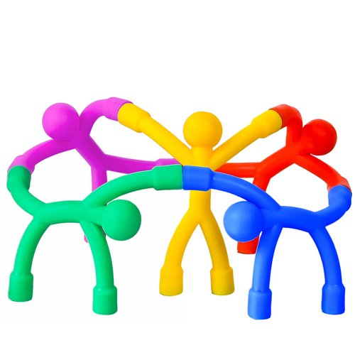 Cute Magnet Men Toys 5PCS, Multipurpose Stretchy Fidget Toys for Kids Adults Colorful Magnetic People Travel Toy, Funny Fridge Magnet Office Desk Magnetic Toys Christmas Basket Stuffers for Toddler