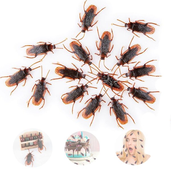 Byatoy Prank Roaches Realistic Plastic Cockroaches, Fake Roaches Prank Prop Joke Toys for Halloween Decorations, Plastic Roaches Halloween, Black Scary Cockroaches Great Party Favors (25 Pack)