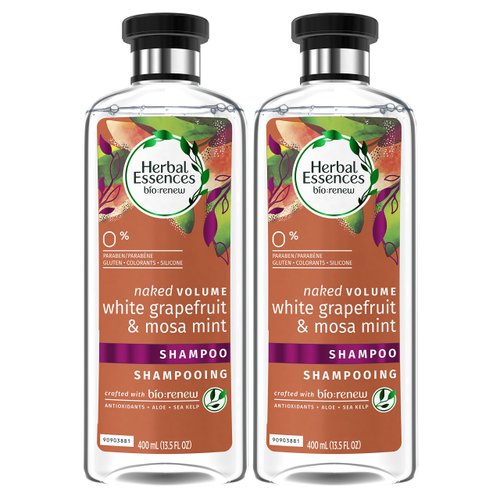 Herbal Essences Volumizing Shampoo for Color Treated Hair, Paraben Free, BioRenew White Grapefruit & Mosa Mint, 13.5 FL OZ (Pack of 2)