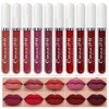 evpct CmaaDU 10Pcs Liquid Matte Matt Lipstick Set for Black Women, Dark Deep Bright Ruby Sexy Brick Mauve Plum Red Violet Purple Matte Lipstick Long Lasting Lipstick 24 hour Waterproof Lip Gloss Matte